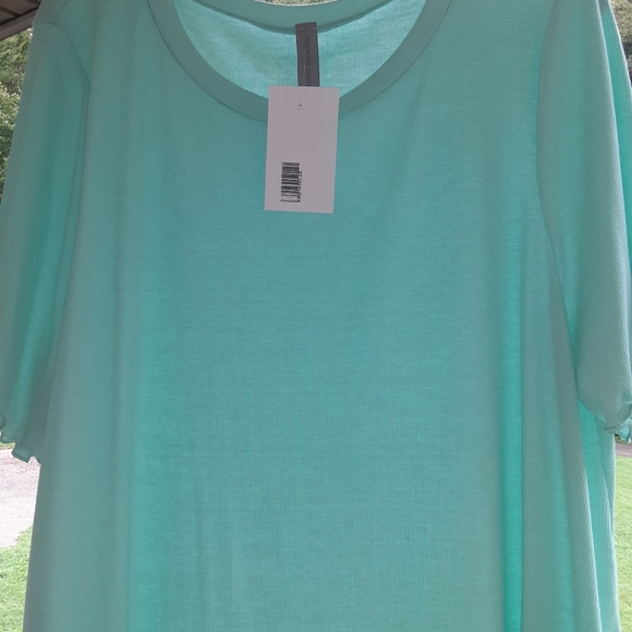 HoneyMeCurvy 3xl Mint Green Top with beautiful sleeve and hemline detail - Picture 2 of 5